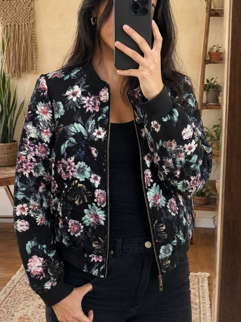 Floral Bomber Jacket 🌸 Streetwear Skater Y2K